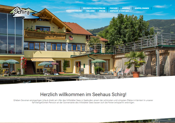 Website für das Seehaus Schirg